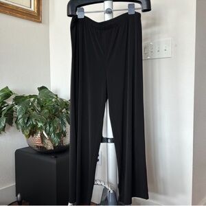 Chico’s Black Pull On Pants Sz XL/3 Lounge Wide Leg No Iron Stretch